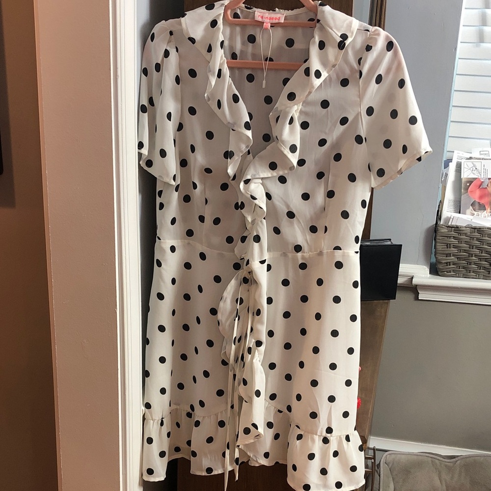 re:named Black and White Polka Dot Dress